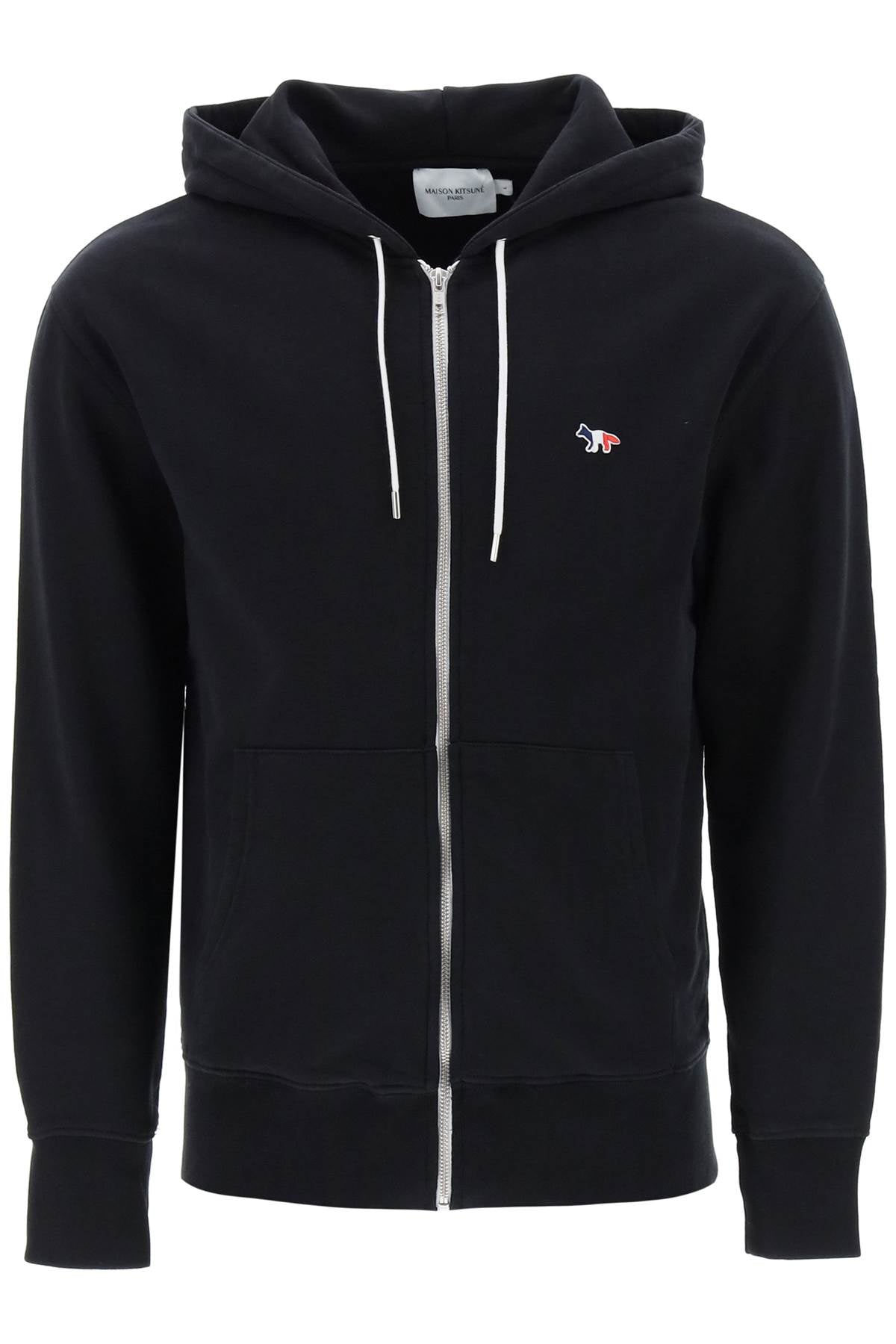 Maison kitsune full zip hoodie with tricolor fox patch – Urbanheer