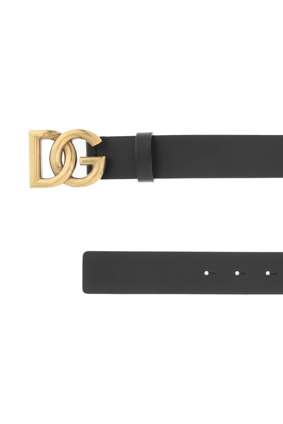 Dolce & gabbana lux leather belt with crossed dg logo