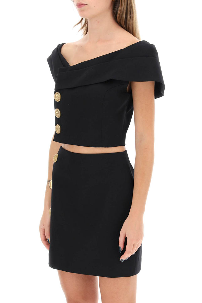 Balmain Grain De Poudre Crop Top-Balmain-Urbanheer