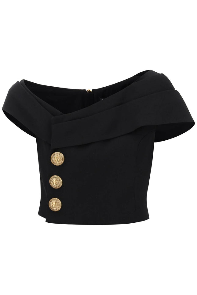 Balmain Grain De Poudre Crop Top-Balmain-Urbanheer