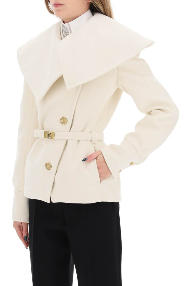 Balmain Belted Double-Breasted Peacoat-Balmain-36-Urbanheer