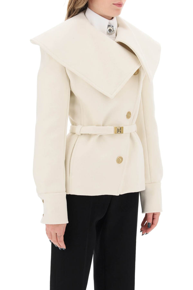 Balmain Belted Double-Breasted Peacoat-Balmain-36-Urbanheer