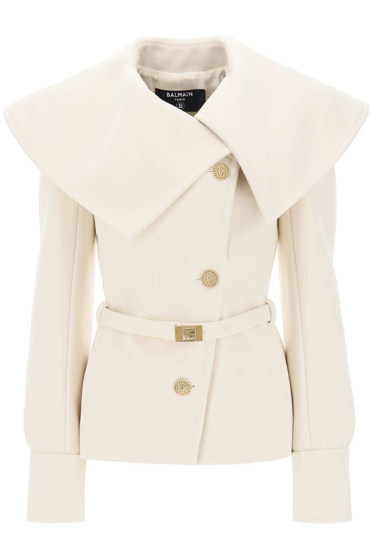 Balmain Belted Double-Breasted Peacoat-Balmain-36-Urbanheer