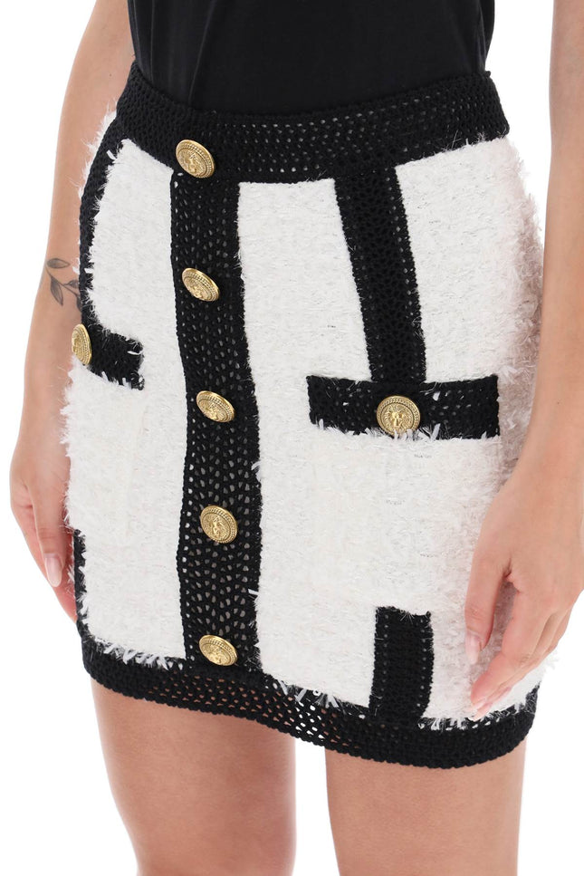 Balmain Mini Skirt In Tweed-Balmain-36-Urbanheer