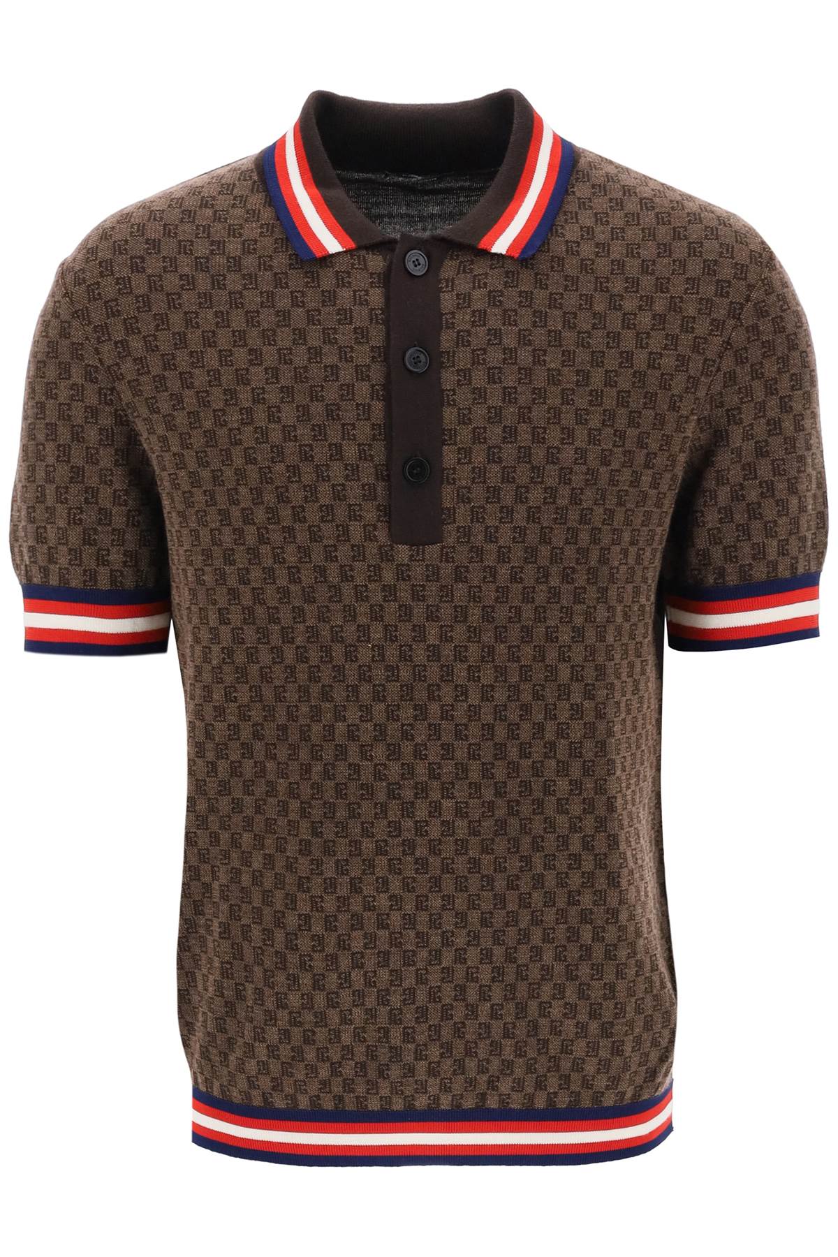 Balmain Mini Monogram Jacquard Polo Shirt-Balmain-Urbanheer