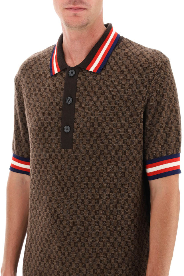 Balmain Mini Monogram Jacquard Polo Shirt-Balmain-Urbanheer
