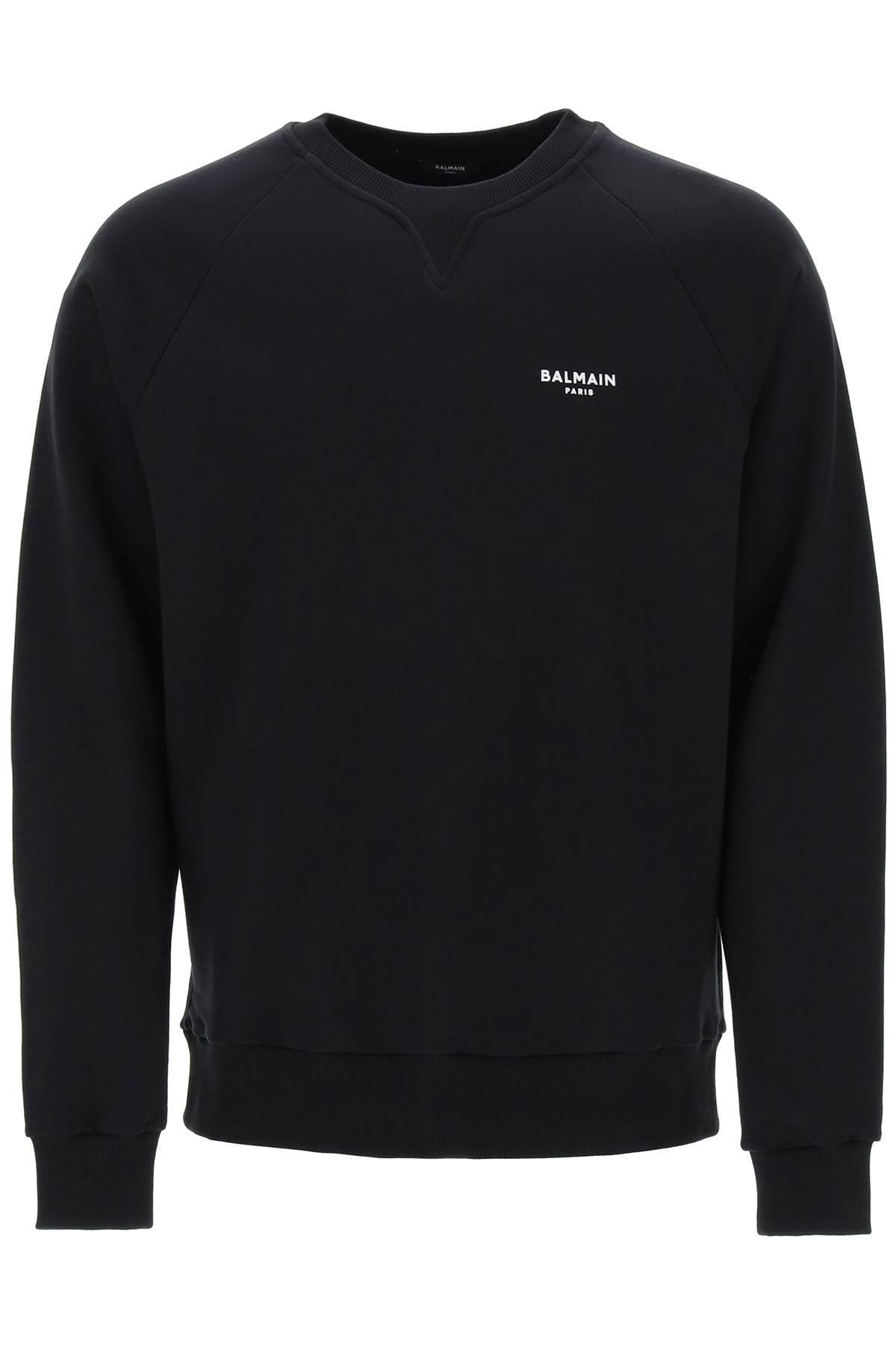 Balmain Crew-Neck Sweatshirt With Flocked Logo-Balmain-Urbanheer