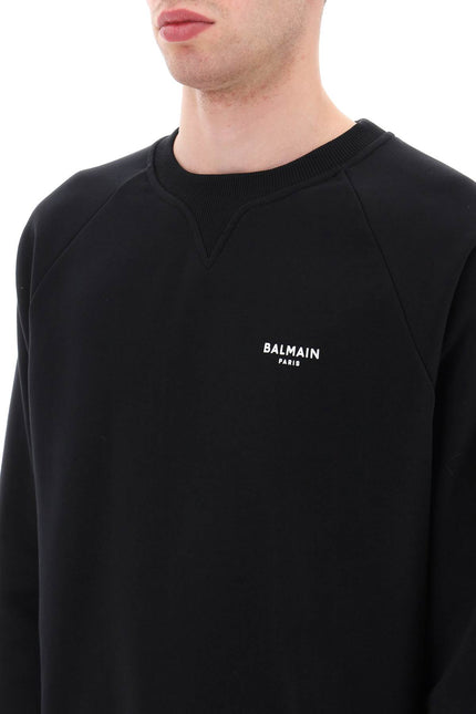 Balmain Crew-Neck Sweatshirt With Flocked Logo-Balmain-Urbanheer