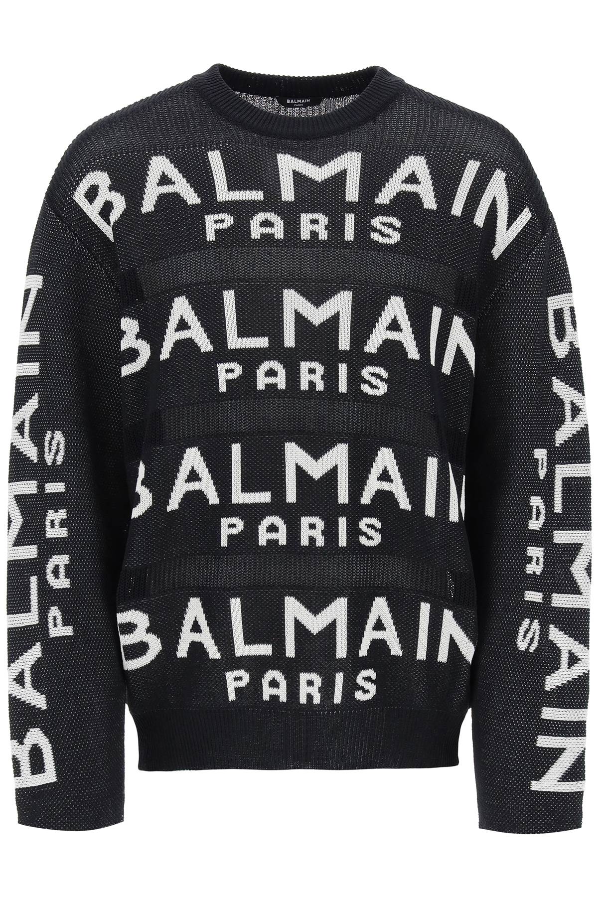 Balmain Cotton Pullover With All-Over Logo-Balmain-Urbanheer