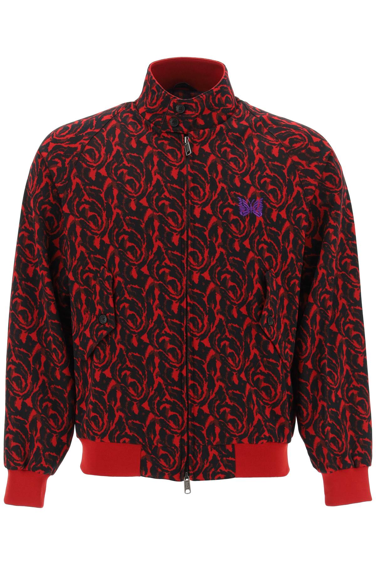 Baracuta x needles harrington track jacket in jacquard jersey