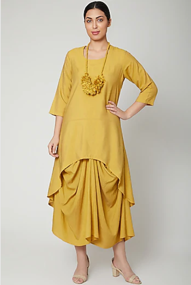 Bella Dress In Mustard-Bohame-Urbanheer