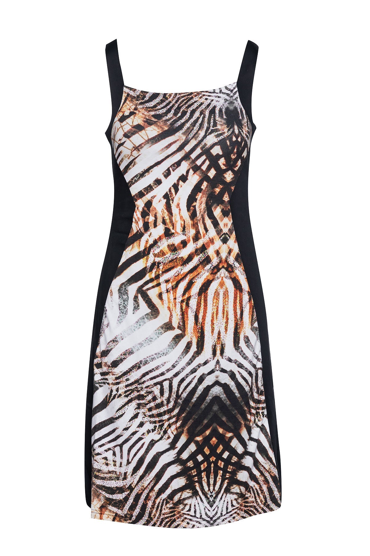 Panel Detail Animal Print Dress-Dresses-Conquista-Urbanheer