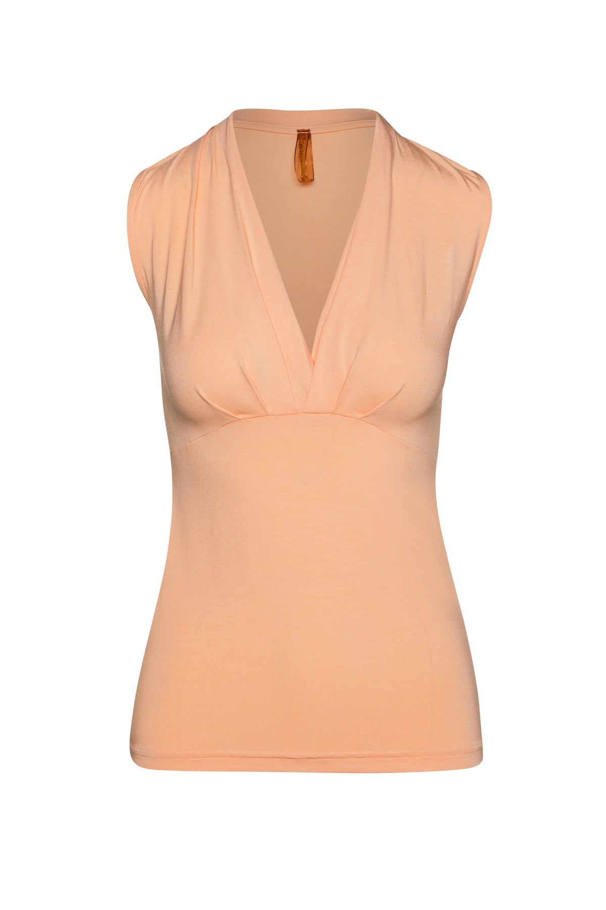 Apricot Faux Wrap Sleeveless Top-Tops-Conquista-Urbanheer