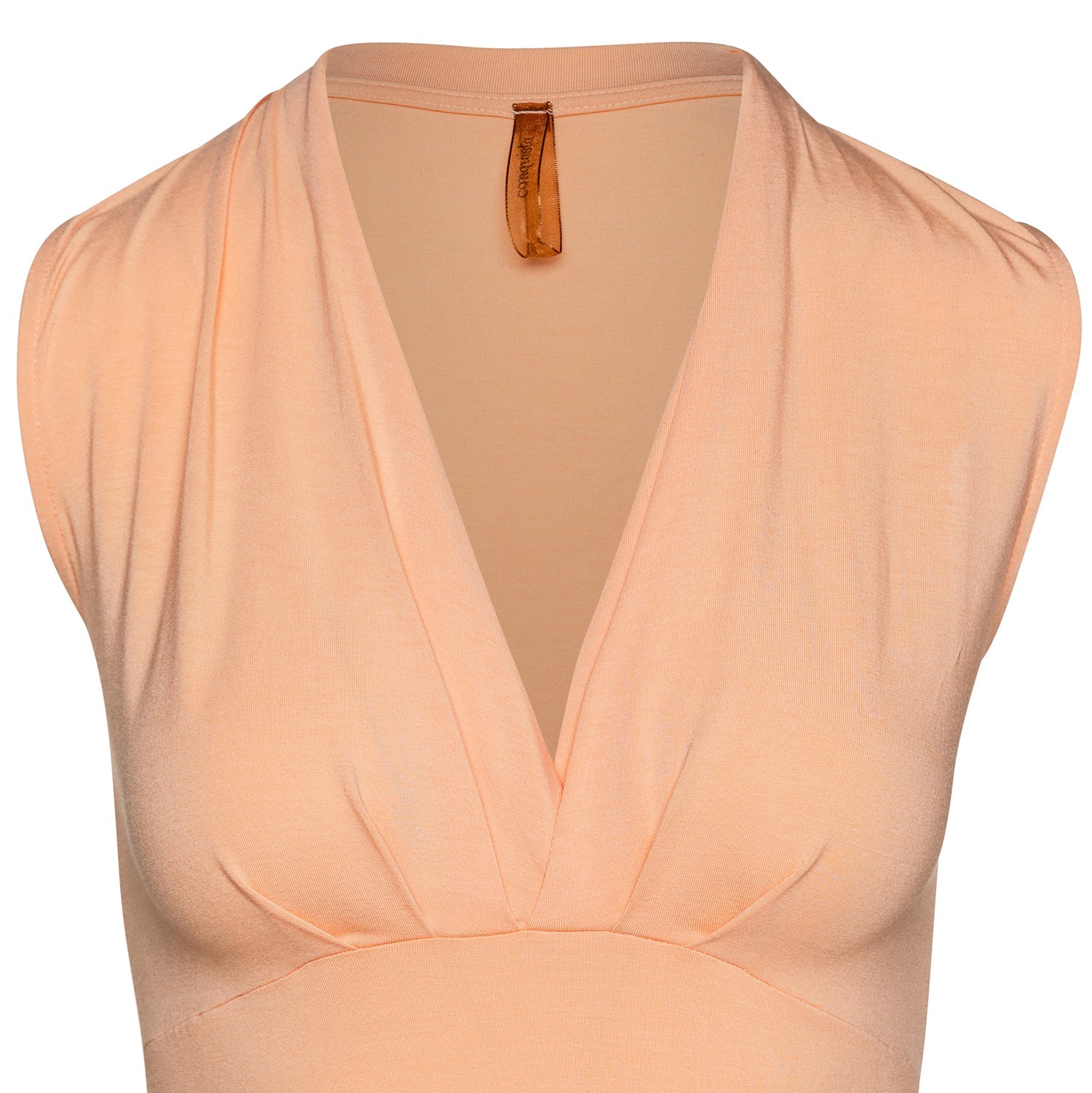 Apricot Faux Wrap Sleeveless Top-Tops-Conquista-Urbanheer