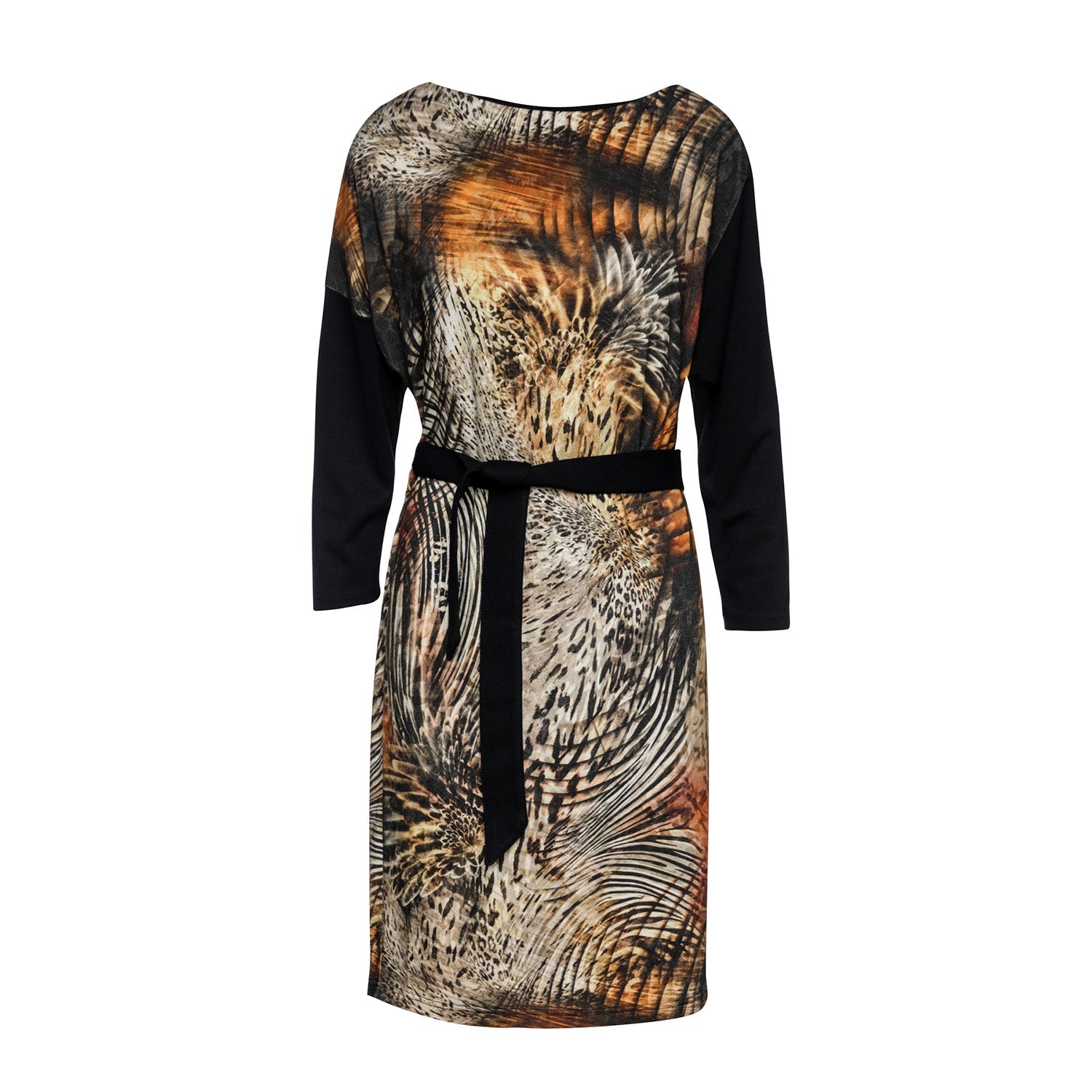 Animal Print Dress in Black-Conquista-38-Urbanheer