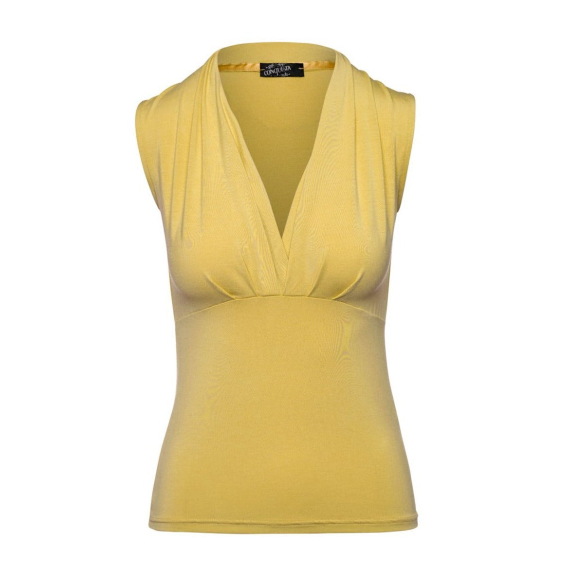 Dark Yellow Wrap Top In Micromodal-Conquista-Urbanheer