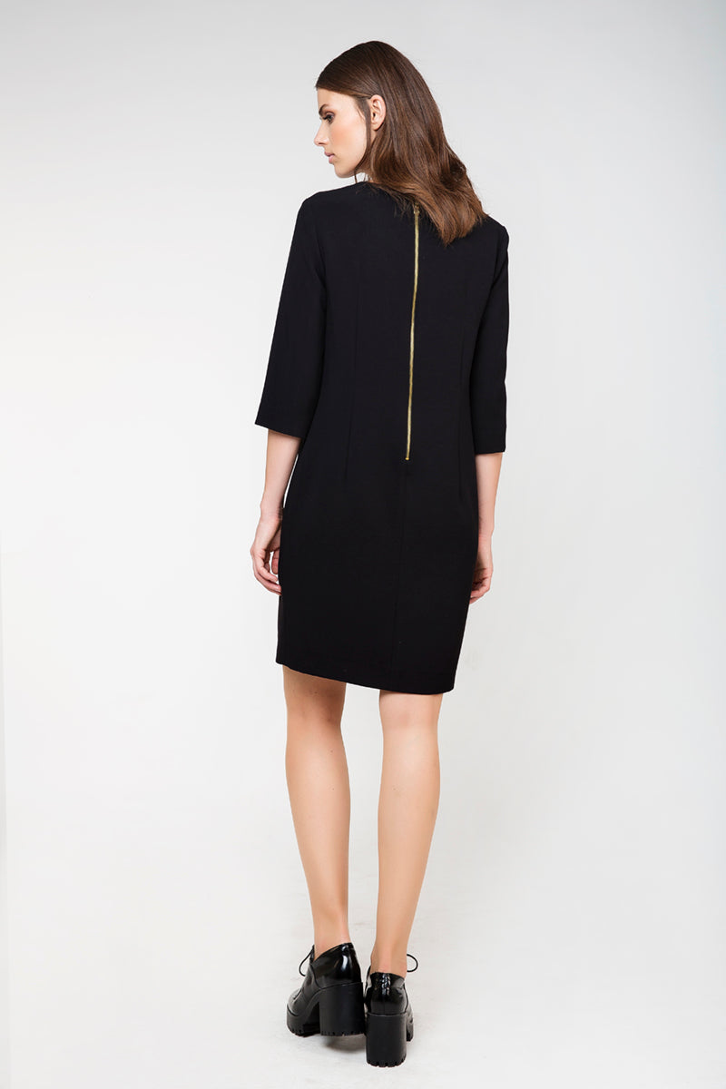 Straight Panel Detail Dress-Conquista-Urbanheer