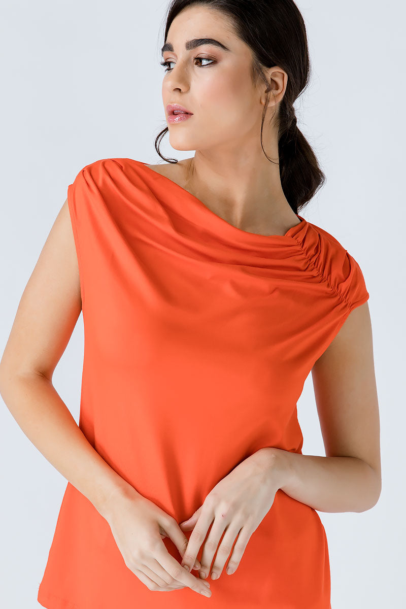 Orange Asymmetric Top-Tops-Conquista-Urbanheer