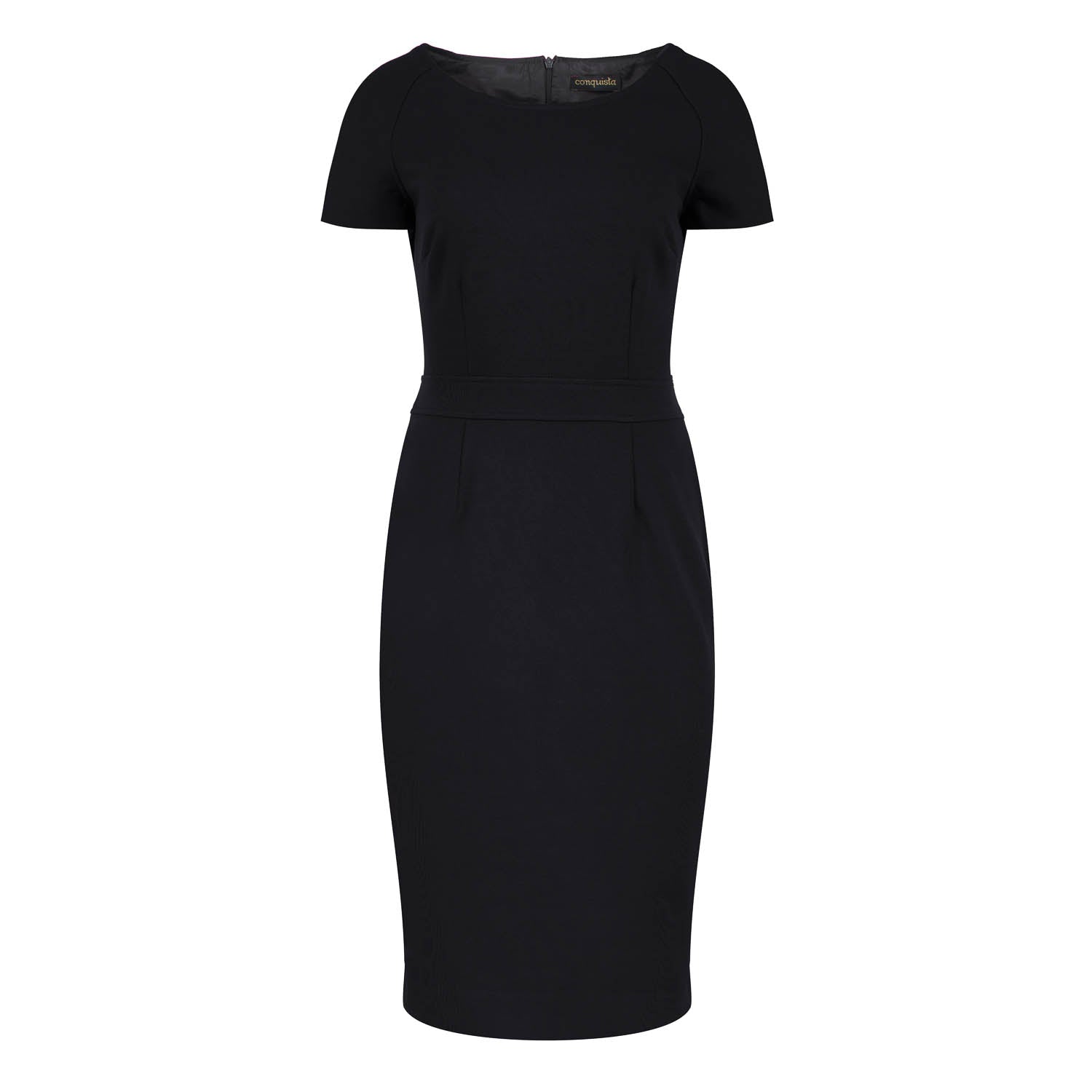 Fitted Black Cap Sleeve Dress Punto-Conquista-Urbanheer