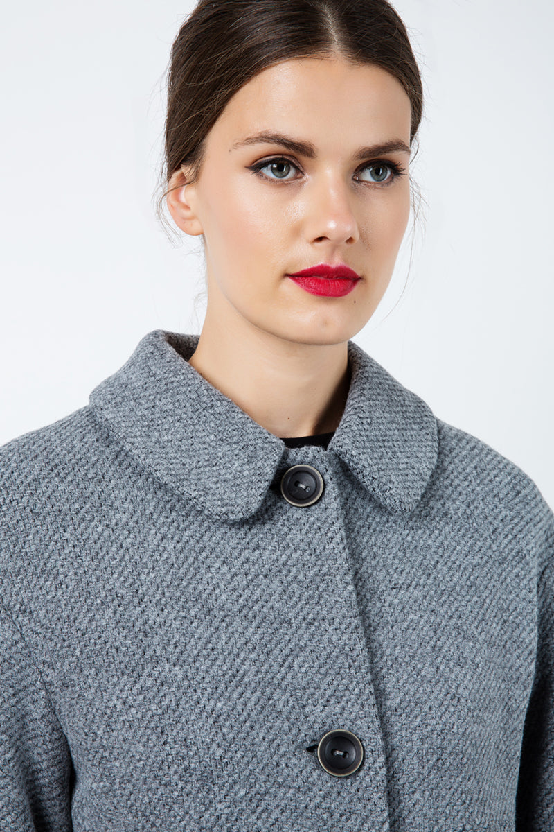 Oversized Drop Shoulder Grey Coat-Conquista-Urbanheer