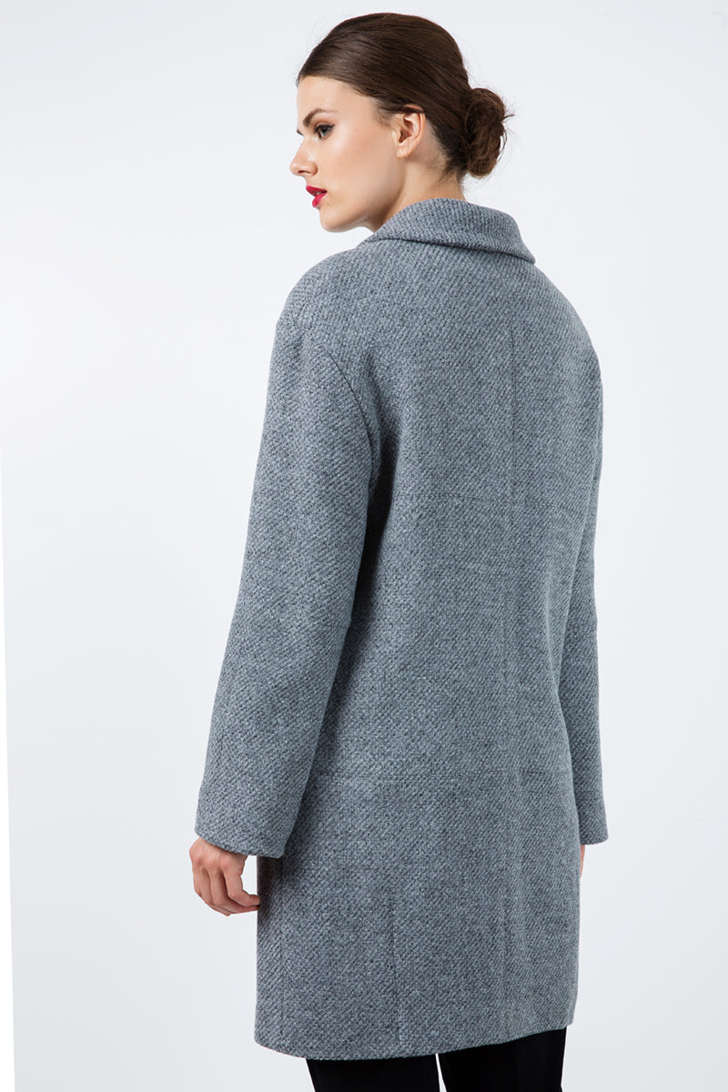 Oversized Drop Shoulder Grey Coat-Conquista-Urbanheer