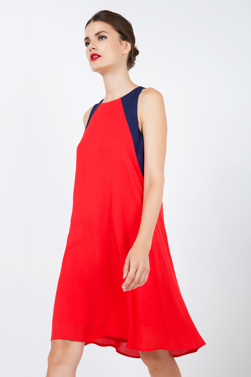 Sleeveless A Line Red Dress-dress-Conquista-Urbanheer