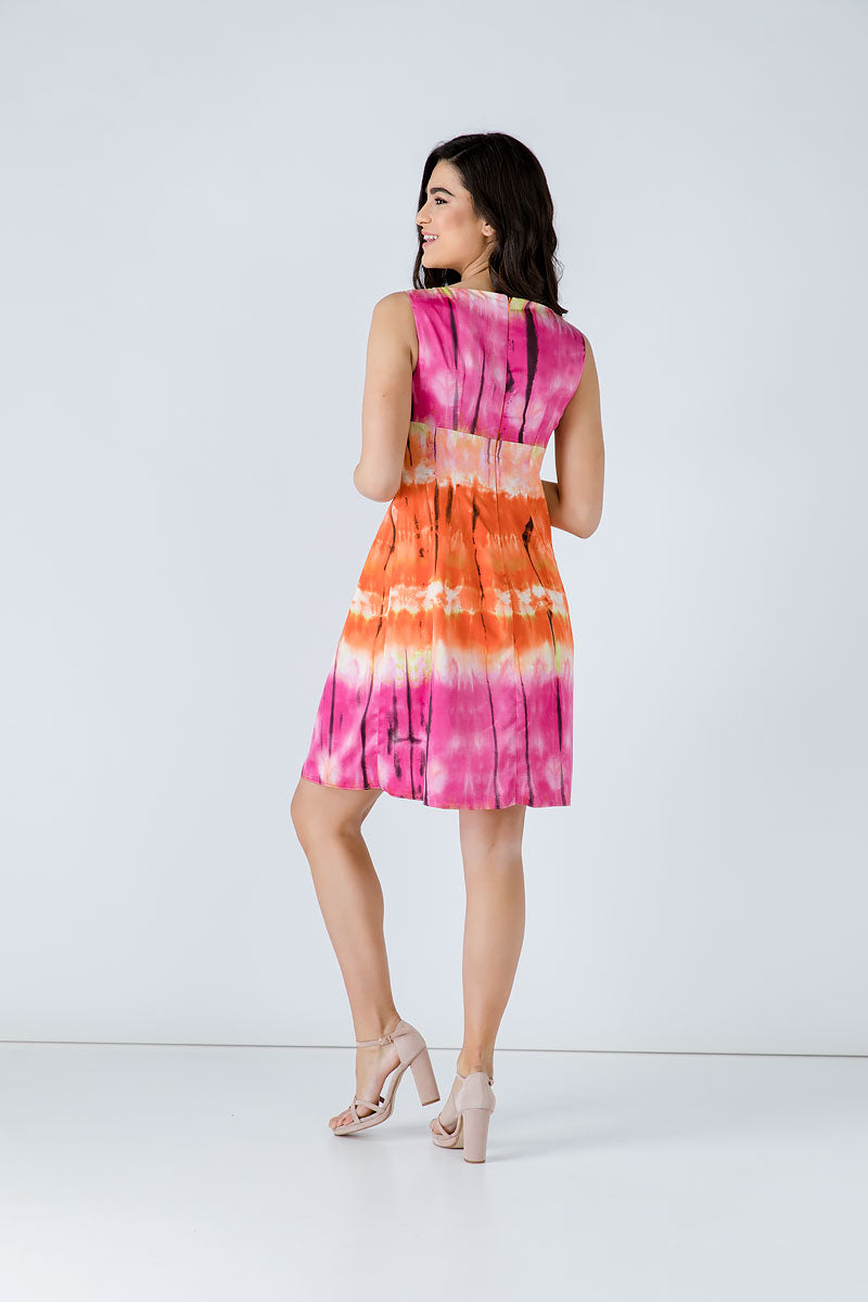 Multicoloured Empire Line Dress-Dresses-Conquista-Urbanheer