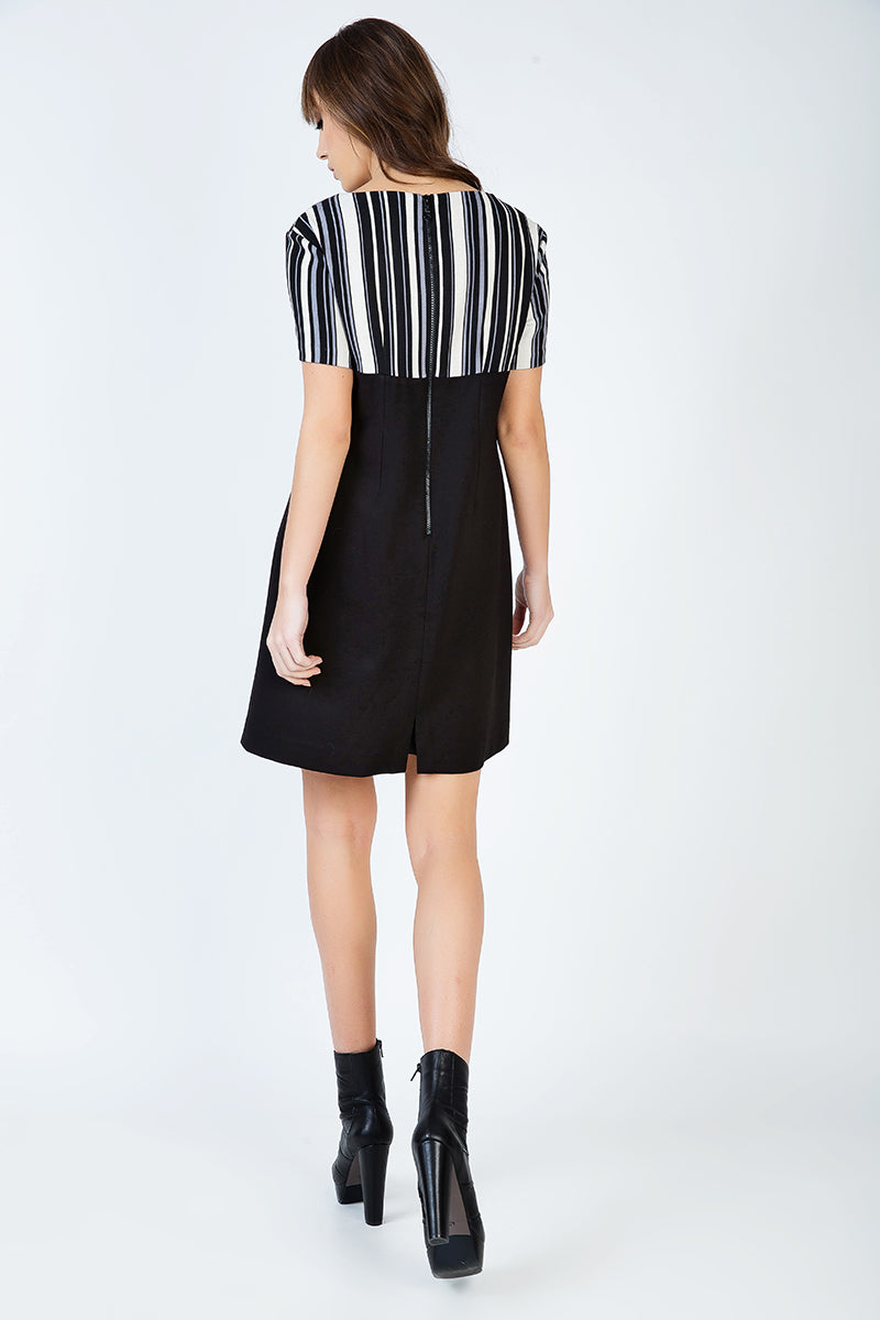 Stripe Detail A Line Dress-Conquista-38-Urbanheer