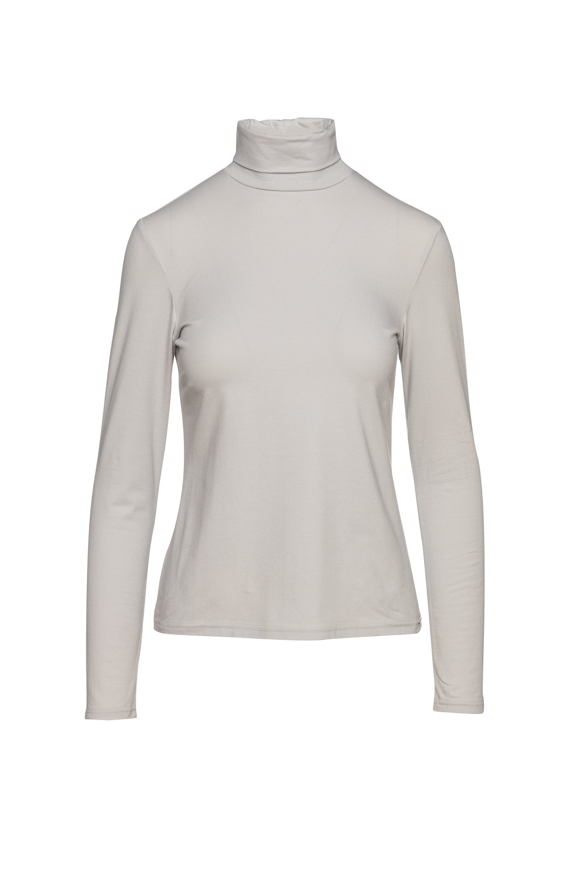 Grey Long Sleeve Polo Neck Jumper-Tops-Conquista-Urbanheer