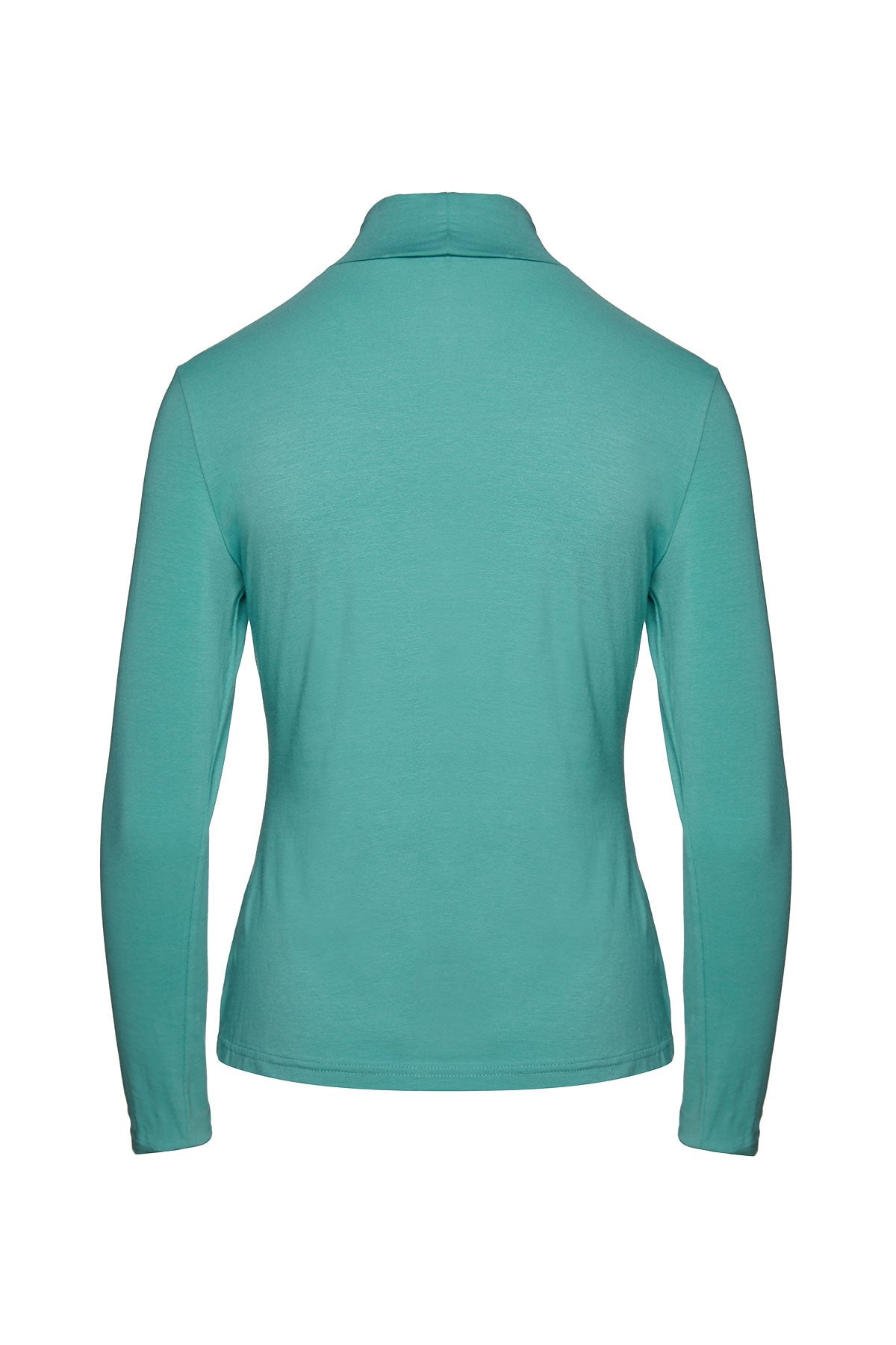 Light Green Turtle Neck Top In Sustainable Fabric-Tops-CONQUISTA-Urbanheer