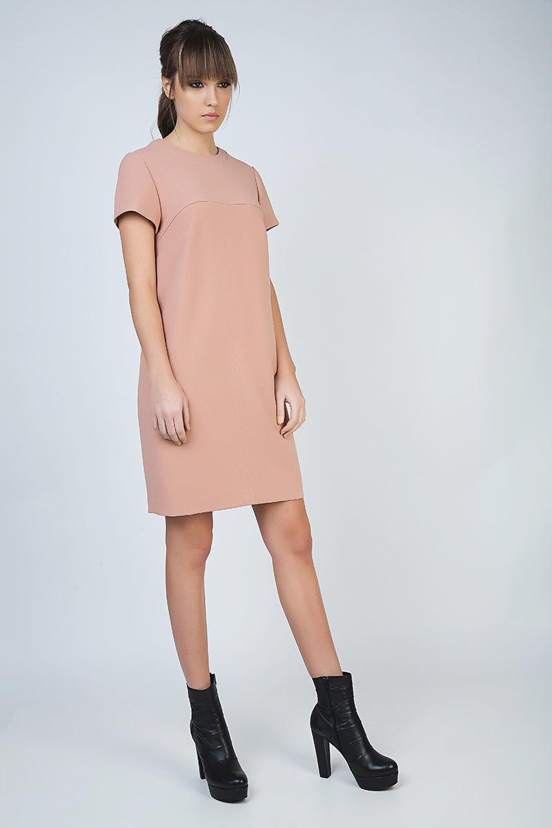 Sack Dress In Crepe Fabric-Conquista-38-Urbanheer