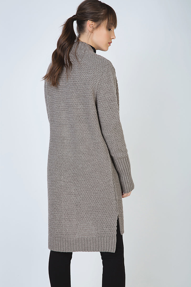 Open Long Sleeve Knee Length Knit Cardigan-Conquista-M-Urbanheer