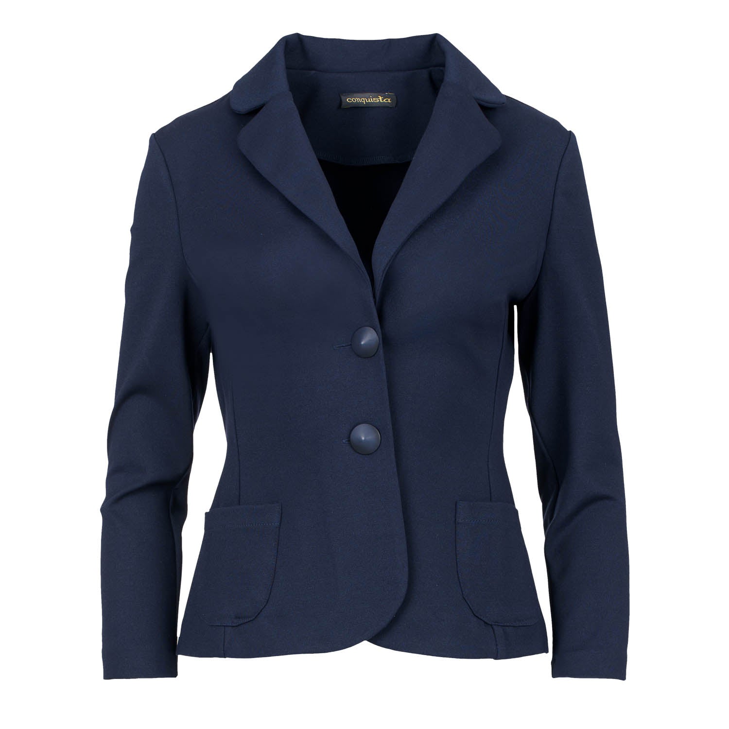 Navy Blue Punto di Roma Fitted Jacket-Conquista-Urbanheer