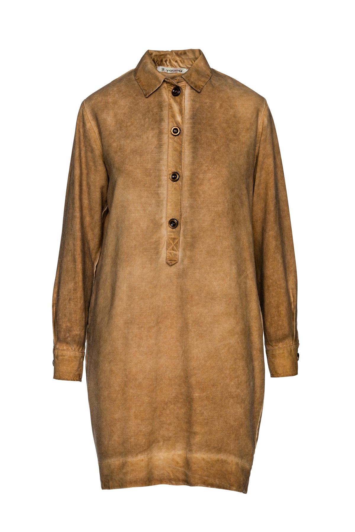 Tencel Taupe Shirt Dress-Dresses-Conquista-Urbanheer