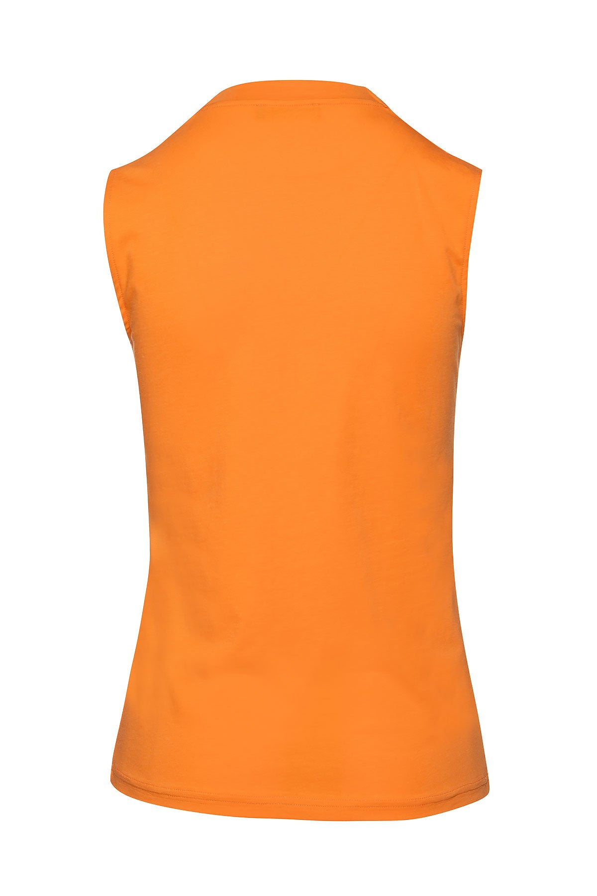 Orange Faux Wrap Sleeveless Top-Conquista-Urbanheer