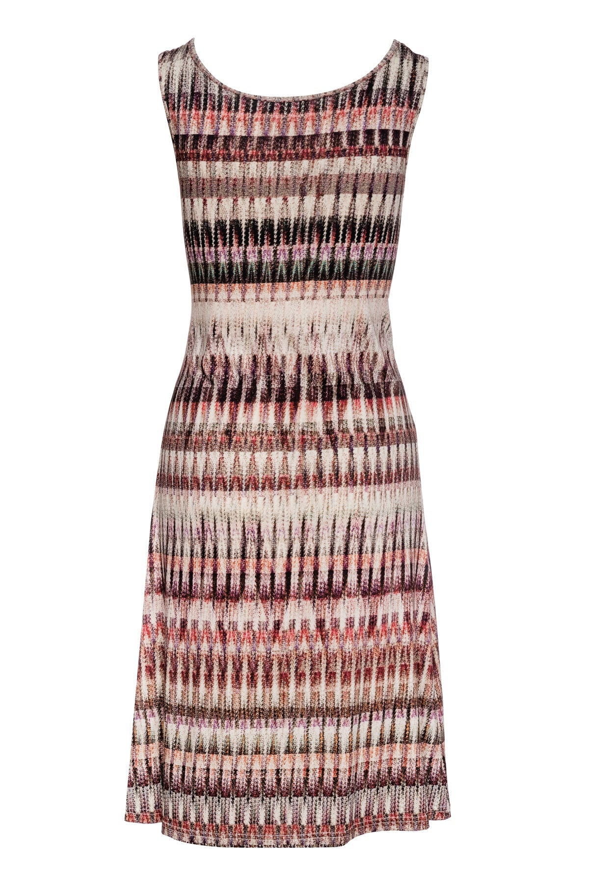 Patterned Sleeveless Dress With Tie Waist-Dresses-conquista-Urbanheer