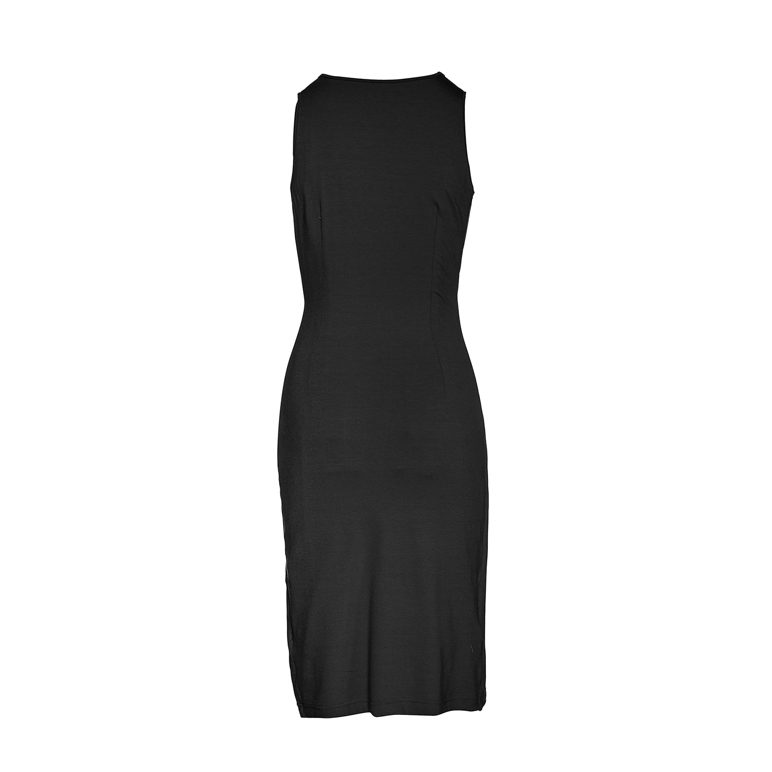 Wrap Style Sleeveless Dress in Black-Conquista-Urbanheer