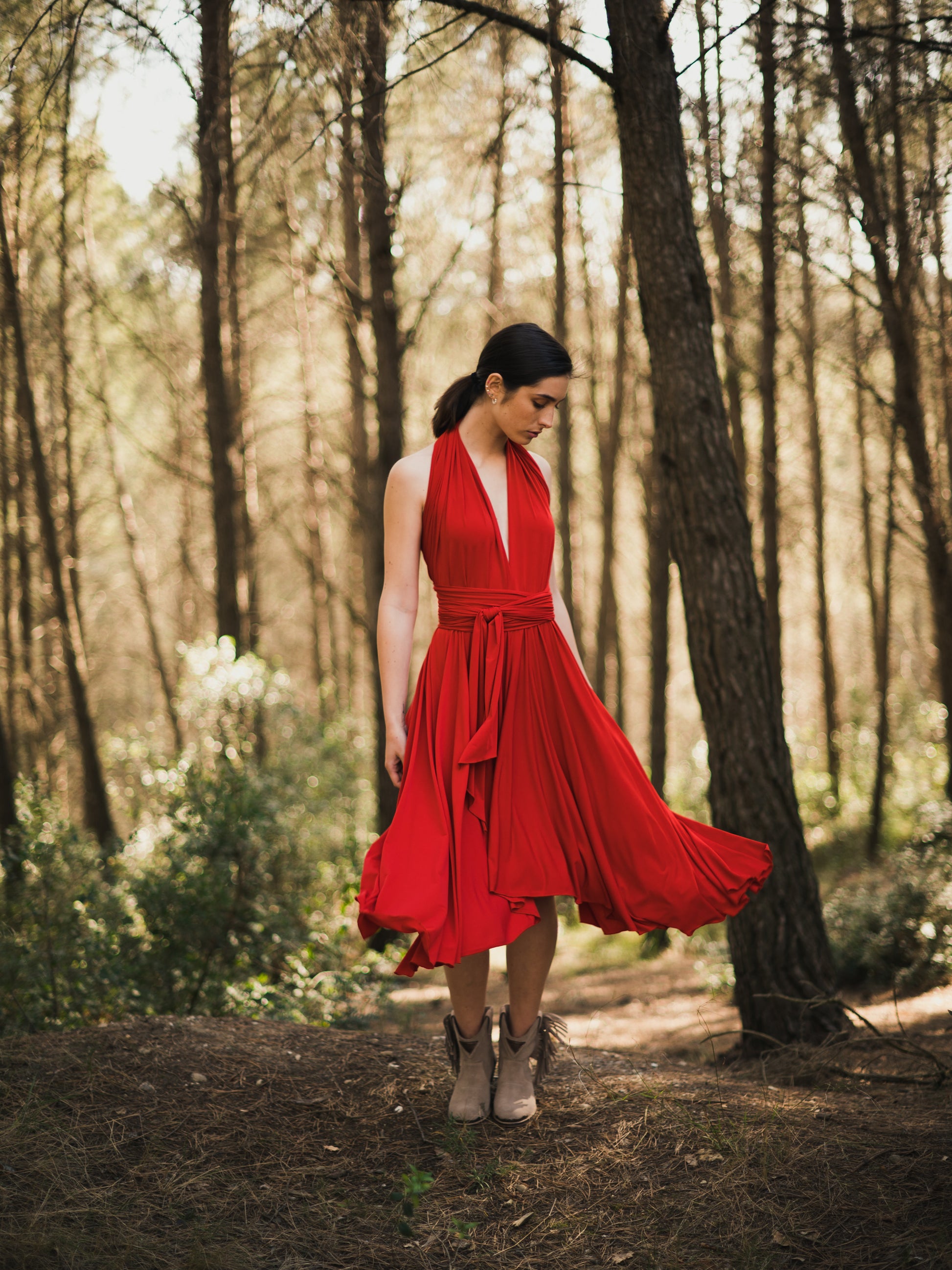 Midi Dress Red-Ceylan BCN-Unique Size-Urbanheer