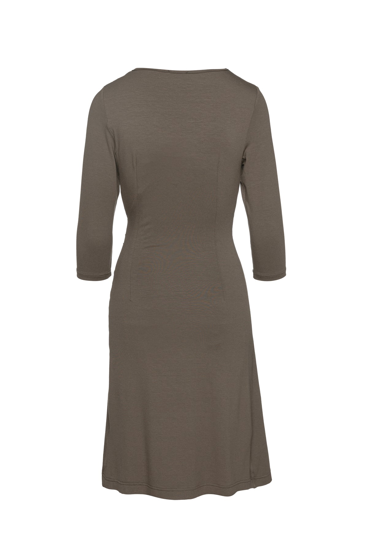 Faux Wrap Dress In Sustainable Fabric Jersey In Khaki-Conquista-Urbanheer