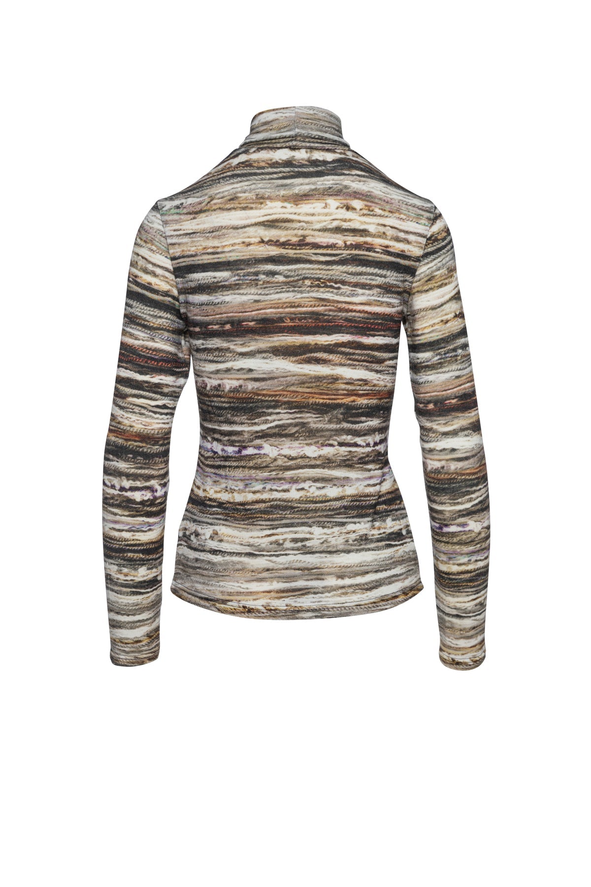 Print Long Sleeve Knit Polo Neck Jumper-Conquista-Urbanheer