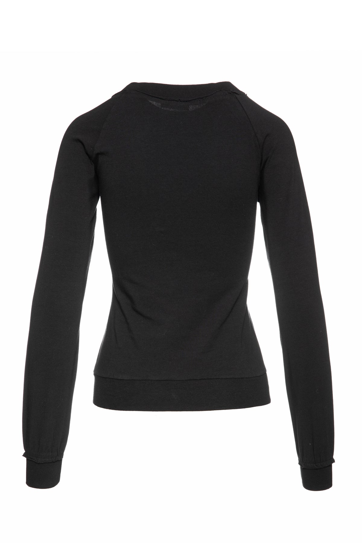 Black Long Sleeve Top with a Silver & Black Print-Conquista-Urbanheer