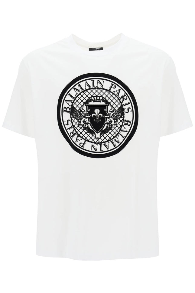 Balmain T-Shirt With Flocked Coin Print-Balmain-Urbanheer