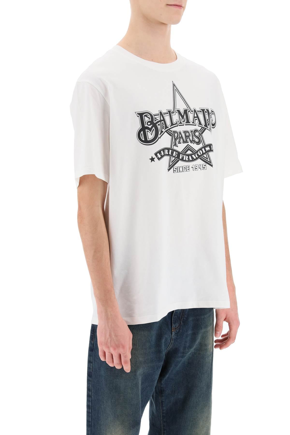 Balmain Crew-Neck T-Shirt With Logo Print-Balmain-Urbanheer