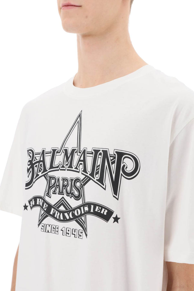 Balmain Crew-Neck T-Shirt With Logo Print-Balmain-Urbanheer