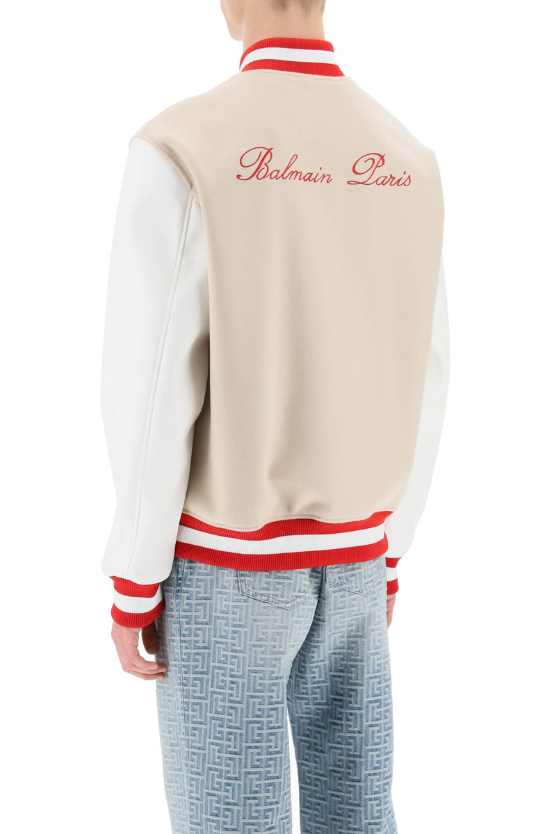 Balmain Bomber Jacket With Logo Embroidery-Balmain-Urbanheer