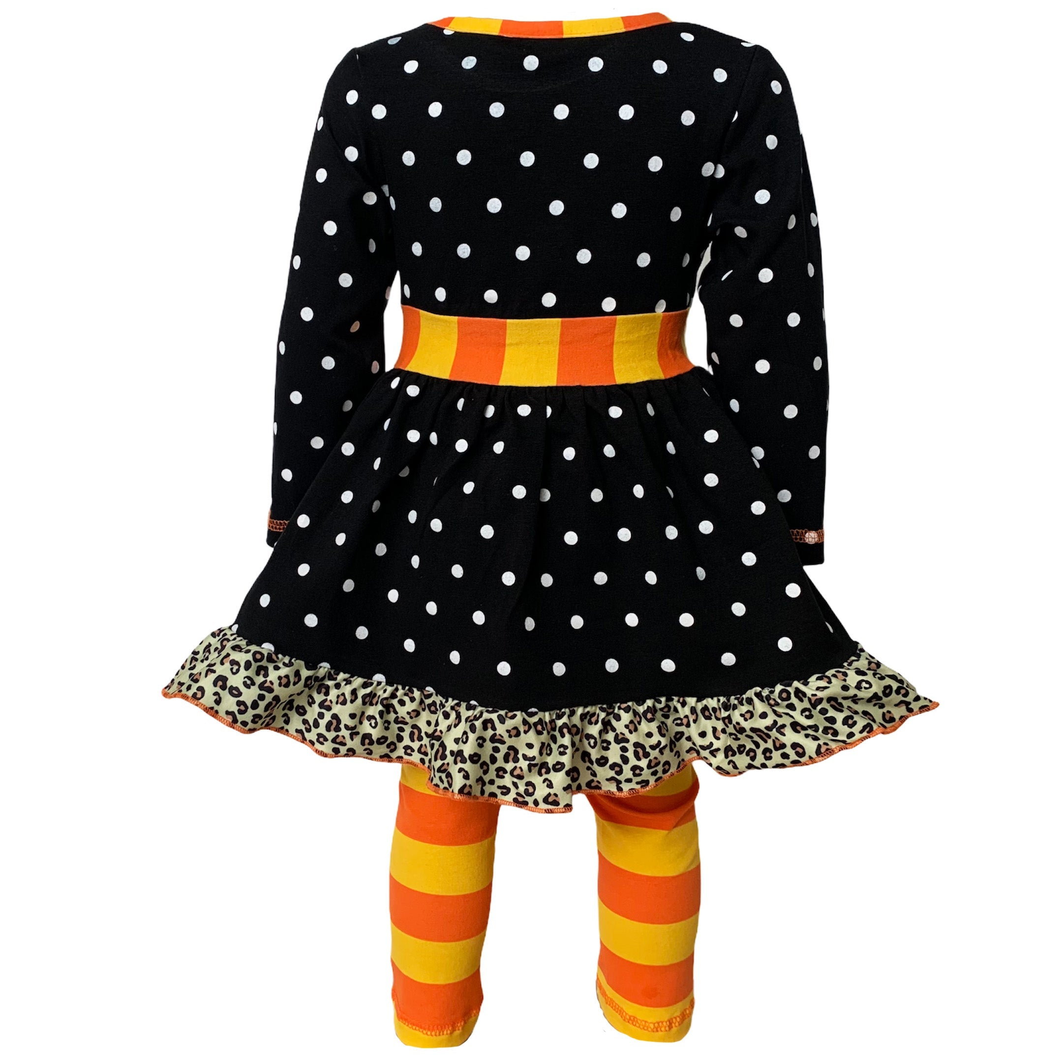 AnnLoren Little & Big Girls Spring Floral Dress Polka Dot Capri