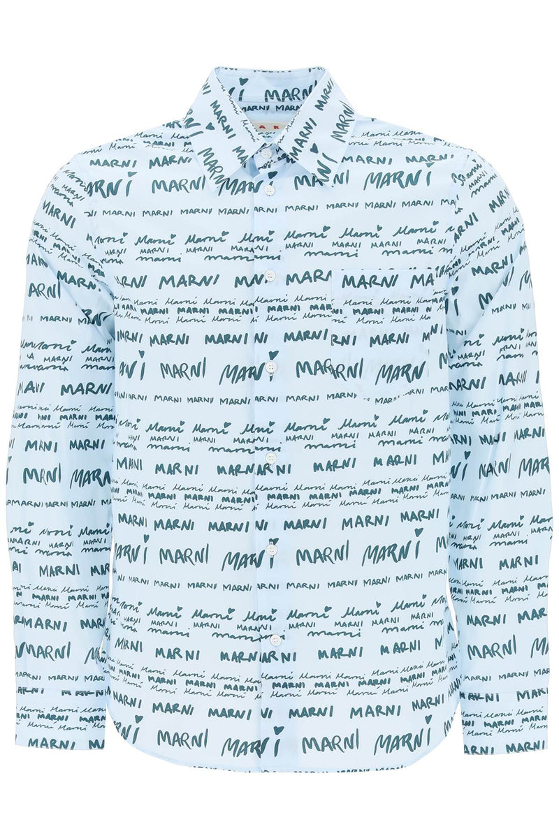 Marni shirt with logo lettering motif-Marni-Urbanheer