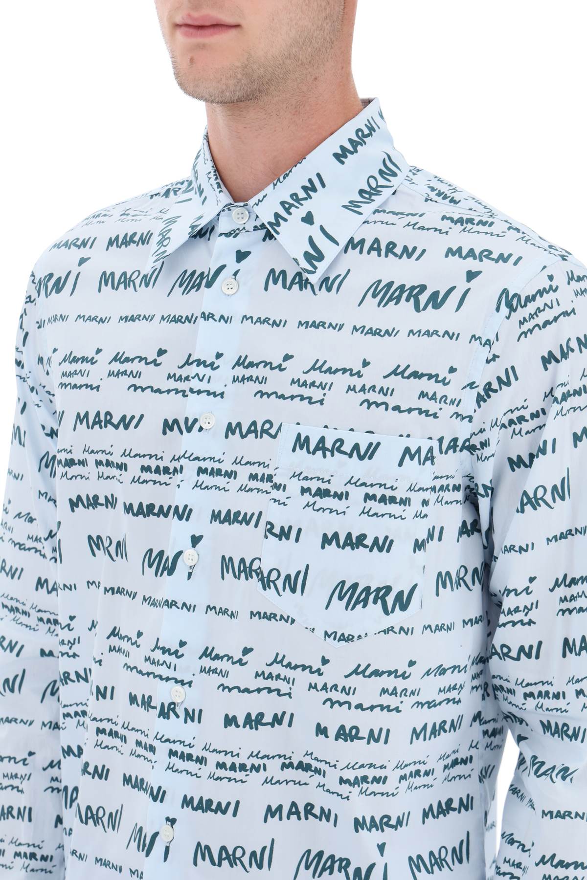 Marni shirt with logo lettering motif-Marni-Urbanheer