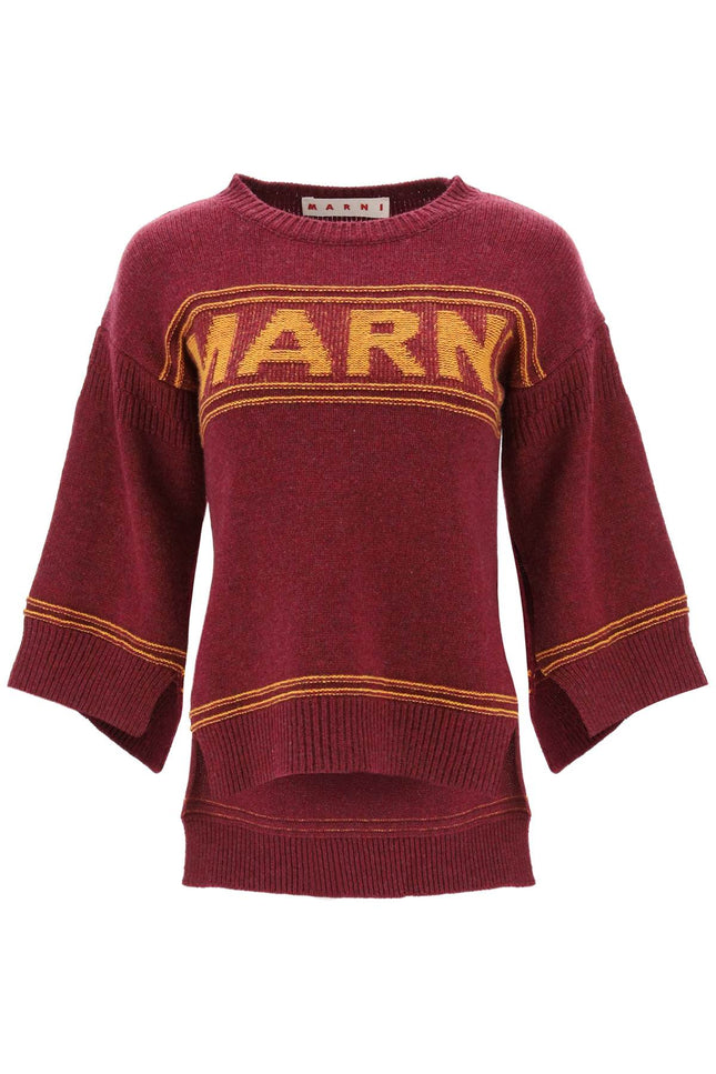 Marni sweater in jacquard knit with logo-Marni-Urbanheer