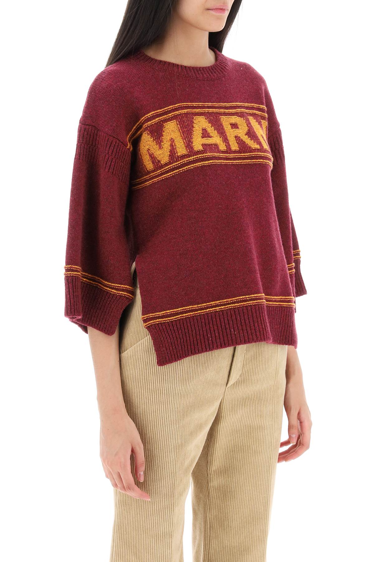 Marni sweater in jacquard knit with logo-Marni-Urbanheer